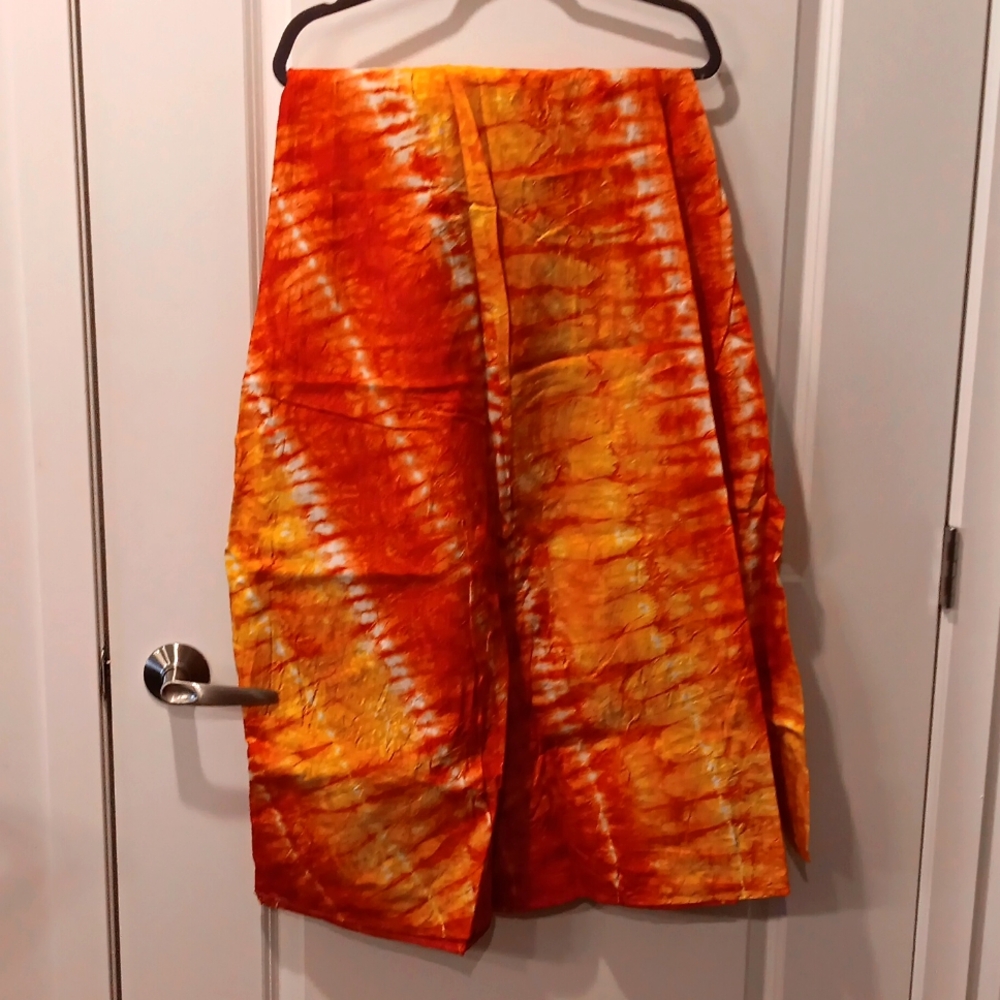 African tie die wrap skirt